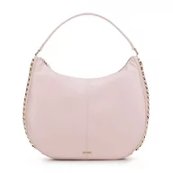 Torebki damskie - Torebka worek z ekoskóry obszyta łańcuszkiem - miniaturka - grafika 1