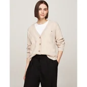 Swetry damskie - Tommy Hilfiger Wełniany kardigan | Regular Fit - miniaturka - grafika 1