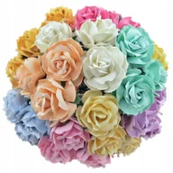 Zabawki kreatywne - KWIATY papierowe DZIKIE RÓŻE mix pastelowy 30mm - 50szt - miniaturka - grafika 1