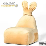 Szafy i szafki dla dzieci - Uszata pufa siedzisko z oparciem Funny Bunny VELVET - Żółta - miniaturka - grafika 1