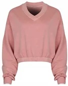 Bluzy damskie - REEBOK - BLUZA DAMSKA CL RBK ND FT CREW HY2707 bluza krótki fason pudrowa - miniaturka - grafika 1