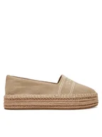 Espadryle damskie - Tommy Hilfiger Espadryle Denim Platform Espadrille FW0FW08543 Beżowy - miniaturka - grafika 1