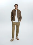 Spodnie męskie - Reserved - Spodnie jogger slim fit - beżowy - miniaturka - grafika 1