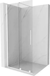 Mexen Velar drzwi prysznicowe rozsuwane Walk-in 80 cm, transparent, białe - 871-080-000-03-20 - Ścianki i drzwi prysznicowe - miniaturka - grafika 1