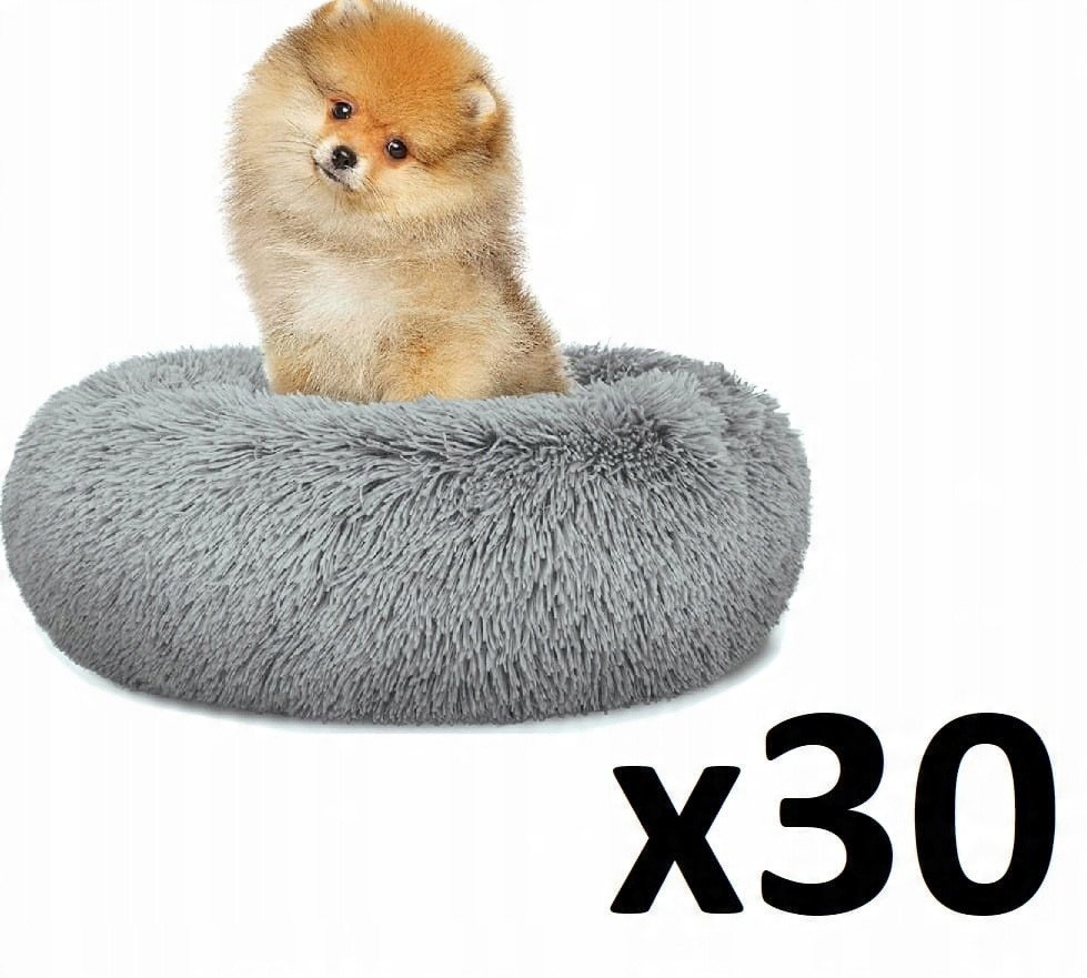 Legowisko pluszowe S 40cm - jasnoszare x 30