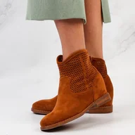 Botki damskie - Wiosenne botki damskie S.Barski 208-3 Camel - S.BARSKI - miniaturka - grafika 1