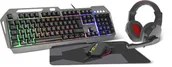 Zestawy myszka + klawiatura - SPEEDLINK LUNERA 4in1 klawiatura Dołączona myszka Gaming USB QWERTZ Niemiecki Czarny - miniaturka - grafika 1