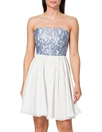 Sukienki - Swing - Sukienka na studniówkę z koronką- Damska - Wielokolorowa (granatowa/ecrue 3994) - M (rozmiar producenta: 40) - miniaturka - grafika 1