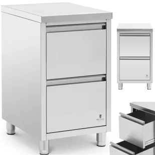 Szafka gastronomiczna wolnostojąca 2 szuflady STAL 50 x 60 x 87 cm - Meble gastronomiczne - miniaturka - grafika 1