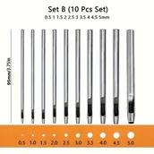 Inne - 10-częściowy zestaw dziurkaczy do skóry ze stali węglowej - okrągły dziurkacz do pasków zegarków, pasków, papieru - gładkie krawędzie - miniaturka - grafika 1