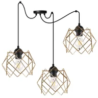 Lampy sufitowe - Lampa sufitowa wisząca Stella Pająk czarna modern 3xE27 klosz metalowy złoty Light Home LH - miniaturka - grafika 1
