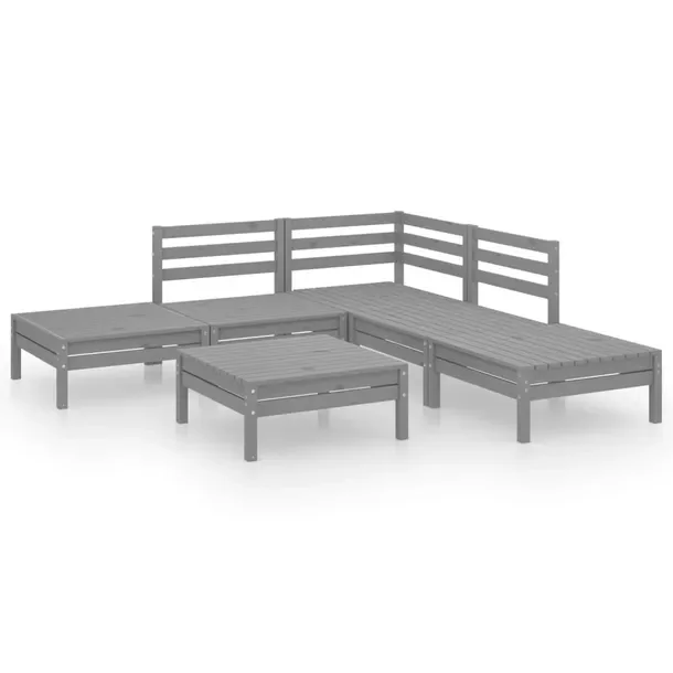 Drewniany zestaw wypoczynkowy na patio szary 63,5 x 63,5 x 62,5 cm