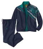 Dresy męskie - Komplet dresowy z mikrofibry Sport Life Mężczyzna Atlas For Men - Kolor : Granatowy - Rozmiar : 4XL - miniaturka - grafika 1
