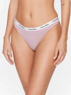 Majtki damskie - Calvin Klein Fioletowe Stringi Damskie Gładkie Z Logo M 2A1E5_K* M 2_1 Tia - miniaturka - grafika 1