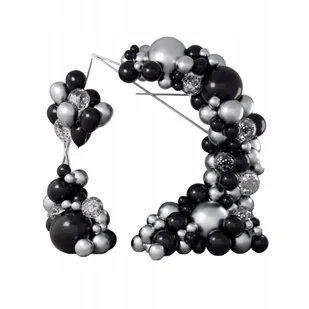 Zestaw balonów urodziny ścianka balonowa girlanda czarno srebrna - Balony i akcesoria Zestaw balonów urodziny ścianka balonowa girlanda czarno srebrna - Balony i akcesoria - miniaturka - grafika 1