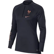 Bluzy damskie - Nike Damska bluza Fff Nk Dry Sqd Dril bluza damska zielony Ciemny obsydian/ciemny obsydian/P4 M - miniaturka - grafika 1