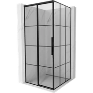 Kabiny prysznicowe - Mexen Rox kabina prysznicowa rozsuwana lewa 90 x 90 cm, czarna kratka, czarna - 8C2-090-090-70-77-L - miniaturka - grafika 1