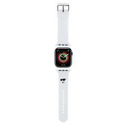 Akcesoria do smartwatchy - Karl Lagerfeld Pasek KLAWMSLCNH Apple Watch 38/40/41mm biały/white strap 3D Rubber Choupette Heads - miniaturka - grafika 1