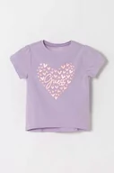 Koszulki dla dziewczynek - Guess t-shirt dziecięcy kolor fioletowy - miniaturka - grafika 1