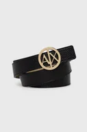 Paski - Armani Exchange pasek dwustronny damski kolor czarny 941118A877 - miniaturka - grafika 1