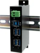 Akcesoria do komputerów stacjonarnych - Exsys EXSYS EX-1504HMS 4-portowy metalowy HUB USB 3.2 Gen1 z ochroną przeciwprzepięciową EDS 15KV - miniaturka - grafika 1