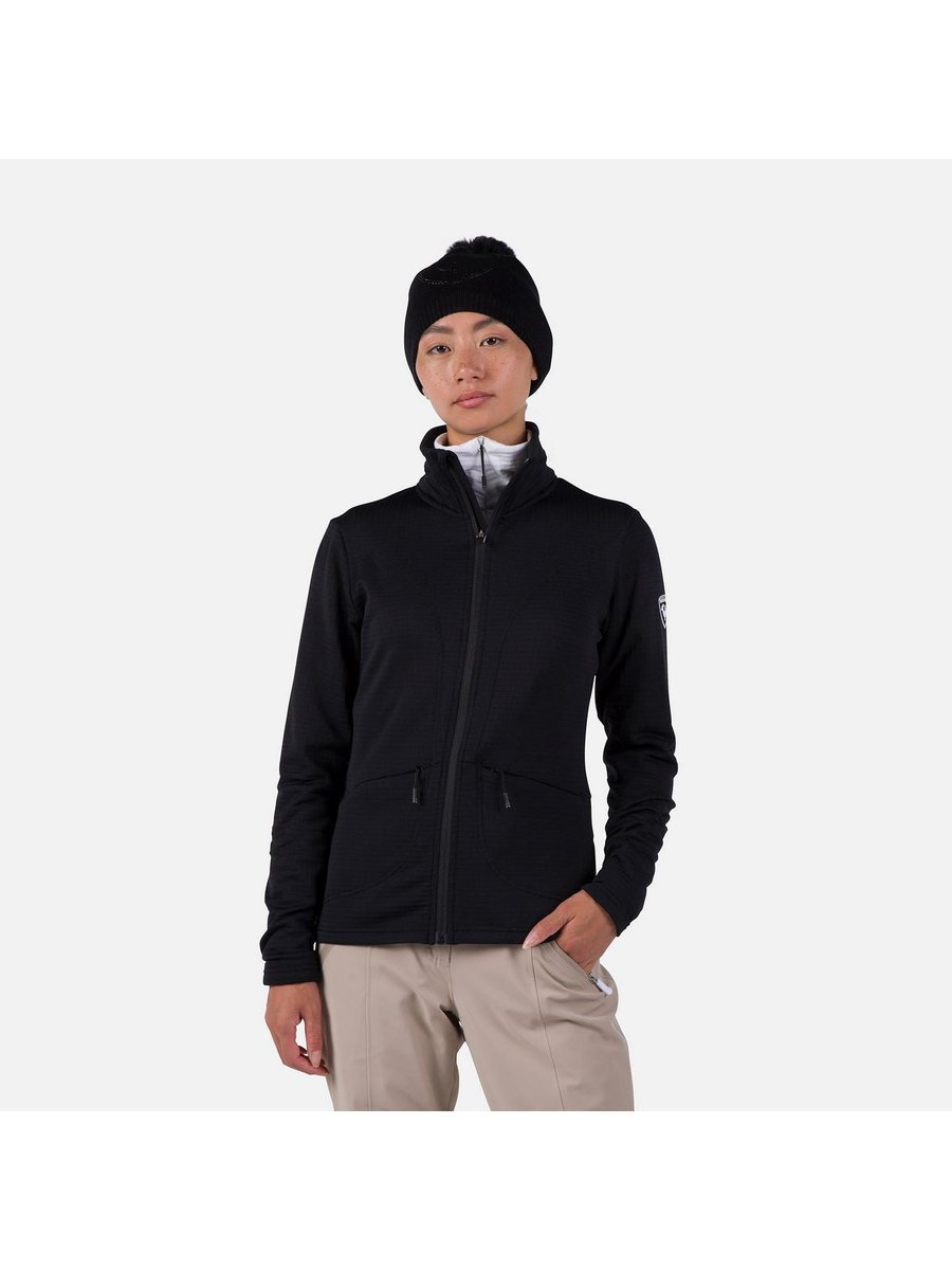 Bluza techniczna damska Rossignol W Blackside Fleece Fz czarna L