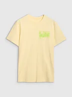 Koszulki męskie - 4F T-shirt męski bawełniany 4FRSS24TTSHM2106-73S Żółty Roz. S - miniaturka - grafika 1