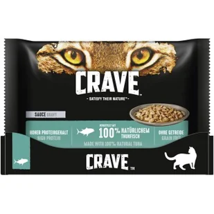 CRAVE Wielopak Sos 13 x 4 x 85 g Tuńczyk - Mokra karma dla kotów - miniaturka - grafika 1
