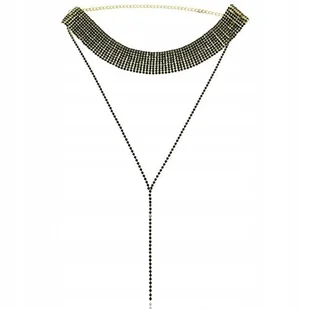 Łańcuszek Wieczorowy Chocker Party Złoty Z Czarnymi Kryształkami Yvon - Łańcuszki Łańcuszek Wieczorowy Chocker Party Złoty Z Czarnymi Kryształkami Yvon - Łańcuszki - miniaturka - grafika 1