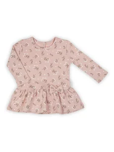 Niemowlęca bluzka z długim rękawem baskinka pudrowa Nicol,r.68 - Bluzki damskie Niemowlęca bluzka z długim rękawem baskinka pudrowa Nicol,r.68 - Bluzki damskie - miniaturka - grafika 1