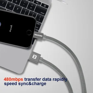 Swissten MFI Textile Fast Charge 3A Lightning Data and Charging Cable 2m - Kable USB - miniaturka - grafika 1
