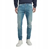 Spodnie męskie - G STAR RAW JEANSY MĘSKIE RURKI NIEBIESKIE PRZETARCIA BAWEŁNA 31/32 6CA - miniaturka - grafika 1