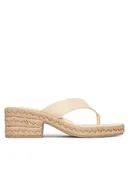 Klapki i japonki damskie - Calvin Klein Klapki Block Heel Espa 50 Thong Lth HW0HW02902 Beżowy - miniaturka - grafika 1