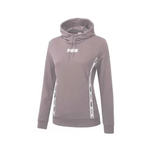 Bluza z kapturem damska Puma Tape różowa 67402015-XS - Bluzy damskie - miniaturka - grafika 1