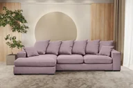 Narożniki - Sofa w kształcie L GABON narożnik z funkcją spania Riviera fioletowy lewy - miniaturka - grafika 1