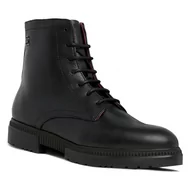 Botki męskie - Trzewiki Tommy Hilfiger Comfort Cleated Termo Lth Boot FM0FM04651 Black BDS - miniaturka - grafika 1