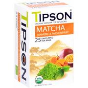 Herbata - Tipson Organic Matcha Turmeric Passionfruit Herbata Zielona Marakuja Kurkuma Saszetki - 25 X 1,5 G - miniaturka - grafika 1