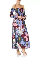 Sukienki - goldenpoint Mare damska sukienka z dekoltem w stylu bardot, Charming Ninfea, wielokolorowa, S - miniaturka - grafika 1