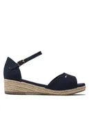 Buty dla dziewczynek - Tommy Hilfiger Espadryle Rope Wedge Sandal T3A7-32185-0048 M Granatowy - miniaturka - grafika 1