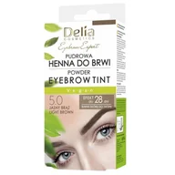 Akcesoria i kosmetyki do stylizacji brwi - DELIA Pudrowa henna do brwi 5.0 Jasny Brąz 4g - miniaturka - grafika 1