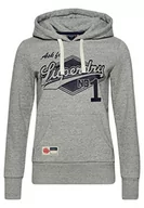 Bluzy damskie - Superdry Damska bluza z kapturem, Athletic Grey Marl, 44 - miniaturka - grafika 1