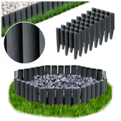 Ogrodzenia - Palisada ogrodowa obrzeże ogrodowe trawnikowe szare Plonos tworzywo płotek 220 cm - miniaturka - grafika 1