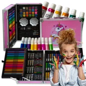 Przybory szkolne - ZESTAW ARTYSTYCZNY DO MALOWANIA WALIZKA RÓŻOWY JEDNOROŻEC Duży zestaw plastyczny Oh Art! - miniaturka - grafika 1