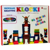 Małe domino drewniane 360 elementów - Klocki - miniaturka - grafika 1