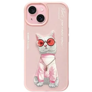 Etui NIMMY Glasses Cool Cat do Apple iPhone 15 Różowy - Etui i futerały do telefonów - miniaturka - grafika 1