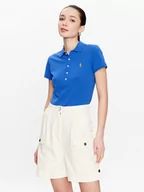 Koszulki sportowe damskie - Polo Ralph Lauren Polo 211870245021 Niebieski Slim Fit - miniaturka - grafika 1