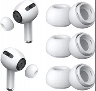 Akcesoria do słuchawek - 3 pary gumki nakładki douszne Apple Airpods pro 2 ii S M L białe słuchawki - miniaturka - grafika 1