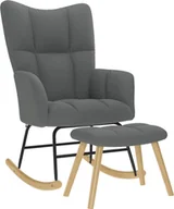 Fotele - Fotel z podnóżkiem, ciemnoszary, tkanina - miniaturka - grafika 1