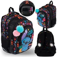 Plecaki szkolne i tornistry - DISNEY Stitch ALOHA USZTYWNIANY TORNISTER PLECAK szkolny dla dziewczynki, z odblaskami CZTEROKOMOROWY + brelok 38x27x13cm - miniaturka - grafika 1