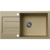 Zlewozmywaki - EOS Zlewozmywak granitowy z ociekaczem RAFAEL beżowy - miniaturka - grafika 1